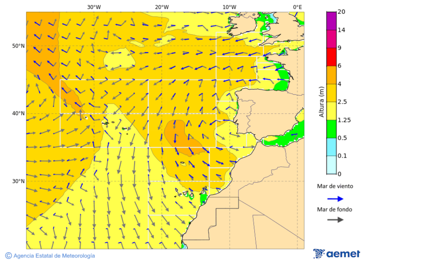 Oc�ano Atl�ntico al norte de 30� N&nbsp;s�bado, 27 diciembre 2025 a las 18:00