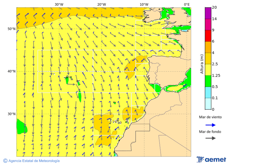 Oc�ano Atl�ntico al norte de 30� N&nbsp;s�bado, 03 octubre 2026 a las 06:00