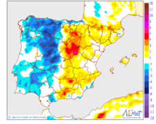 Minimum temperatures variation regarding the day before