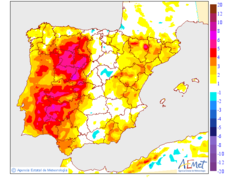 Variacin de las temperaturas mnimas respecto al da anterior