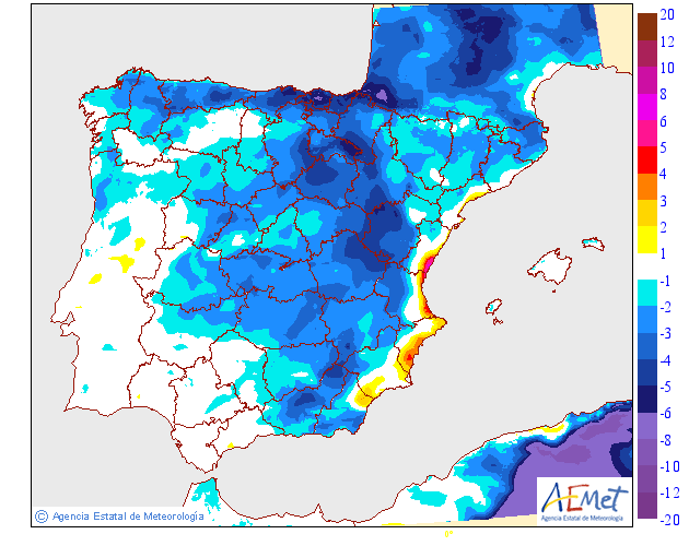 Variaci de les temperatures mximes respecte al dia anterior