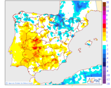 Minimum temperatures variation regarding the day before
