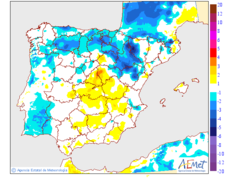 Variacin de las temperaturas mnimas respecto al da anterior