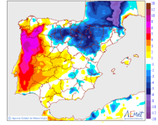 Variacin de las temperaturas mximas respecto al da anterior