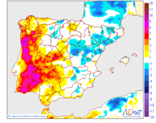 Variacin de las temperaturas mnimas respecto al da anterior