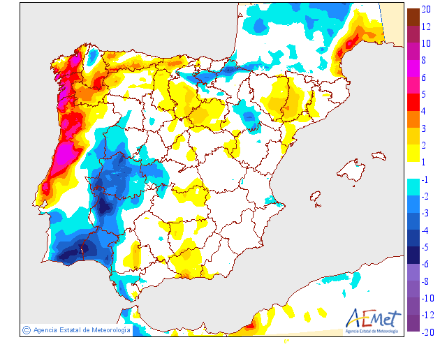 Variation des tempratures maximales par rapport au jour prcdent