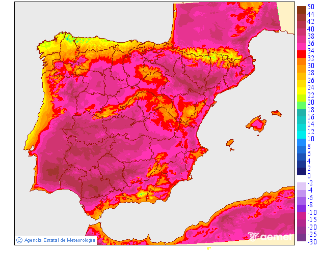 Maximum temperatures