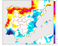 Variacin das temperaturas mximas respecto ao da anterior