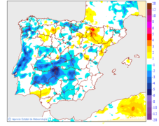 Variacin de las temperaturas mnimas respecto al da anterior