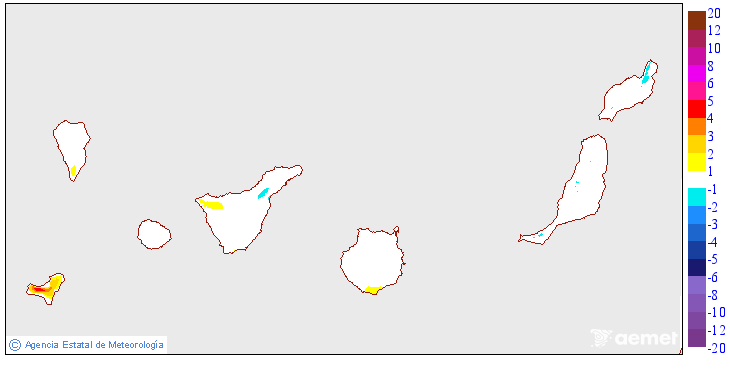 Variacin das temperaturas mnimas respecto ao da anterior