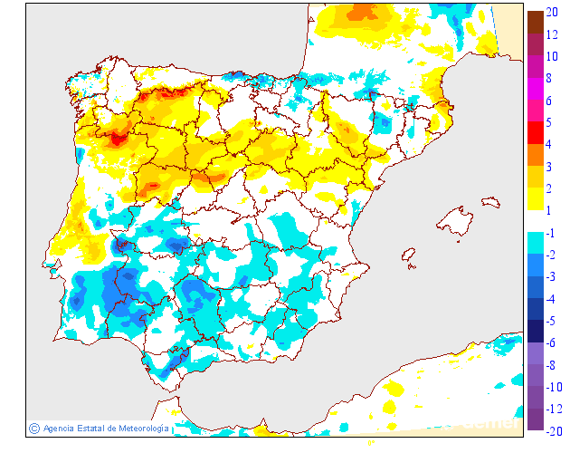 Variaci de les temperatures mnimes respecte al dia anterior