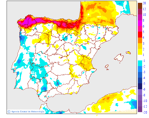 Variaci de les temperatures mximes respecte al dia anterior