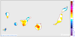 Variaci de les temperatures mnimes respecte al dia anterior
