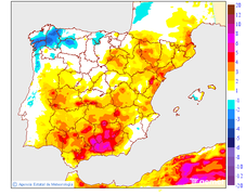 Minimum temperatures variation regarding the day before