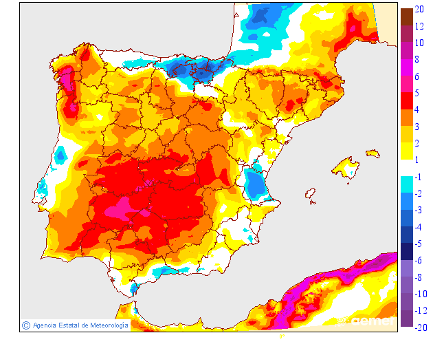 Variaci de les temperatures mximes respecte al dia anterior