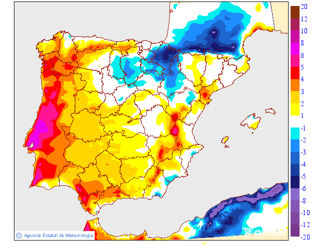 Variation des tempratures maximales par rapport au jour prcdent