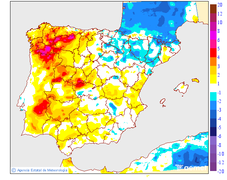 Variation des tempratures minimales par rapport au jour prcdent