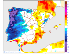 Maximum temperatures variation regarding the day before