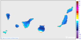 Variacin de las temperaturas mnimas respecto al da anterior