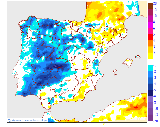 Variaci de les temperatures mnimes respecte al dia anterior
