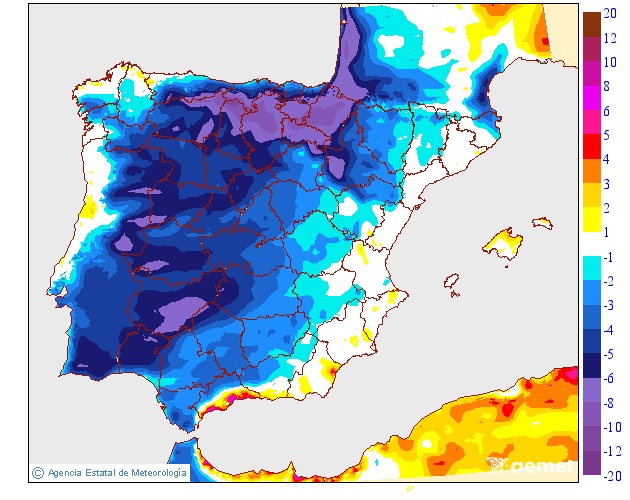 Variaci de les temperatures mximes respecte al dia anterior
