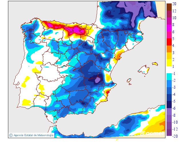 Variacin de las temperaturas mximas respecto al da anterior