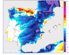 Maximum temperatures variation regarding the day before