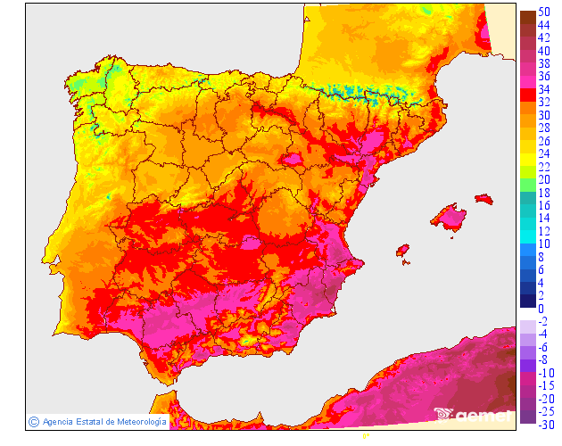 Maximum temperatures