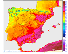 Maximum temperatures for tomorrow in the Peninsula and Balearic Islands