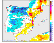 Maximum temperatures variation regarding the day before