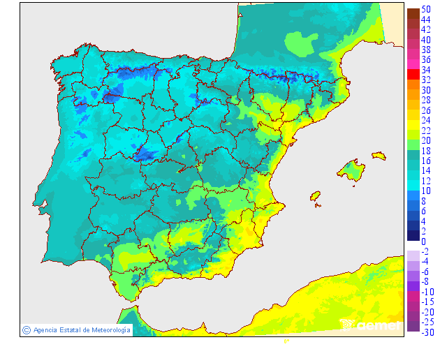 Minimum temperatures for tomorrow in the Peninsula and Balearic Islands