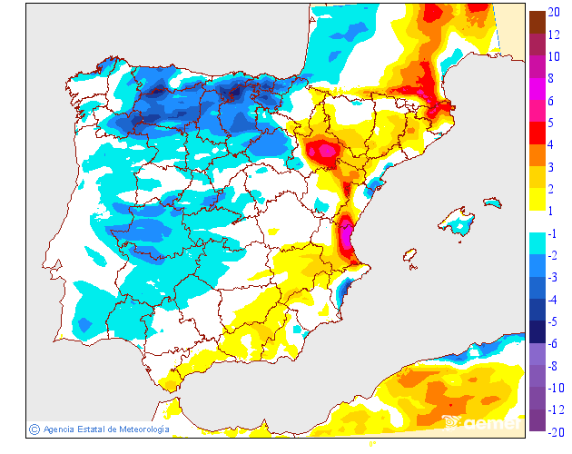 Variacin de las temperaturas mximas respecto al da anterior