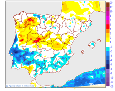 Variacin de las temperaturas mnimas respecto al da anterior
