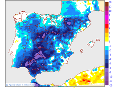 Minimum temperatures variation regarding the day before