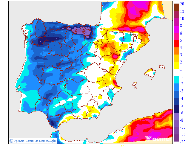 Variaci de les temperatures mximes respecte al dia anterior