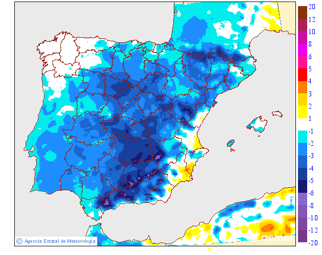 Variaci de les temperatures mnimes respecte al dia anterior