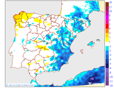 Variation des tempratures minimales par rapport au jour prcdent