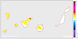 Variacin de las temperaturas mximas respecto al da anterior