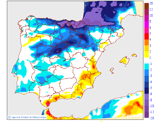 Variation des tempratures maximales par rapport au jour prcdent