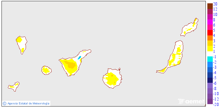 Variation des tempratures minimales par rapport au jour prcdent