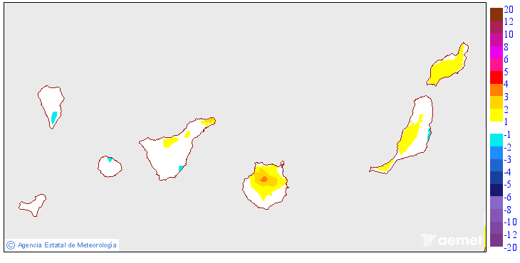 Variaci de les temperatures mximes respecte al dia anterior