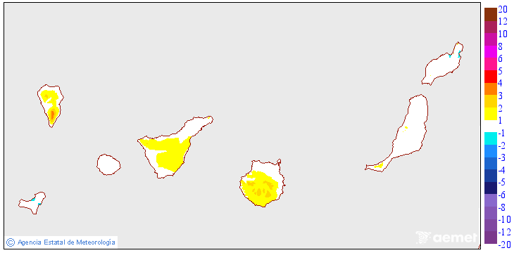 Variaci de les temperatures mnimes respecte al dia anterior