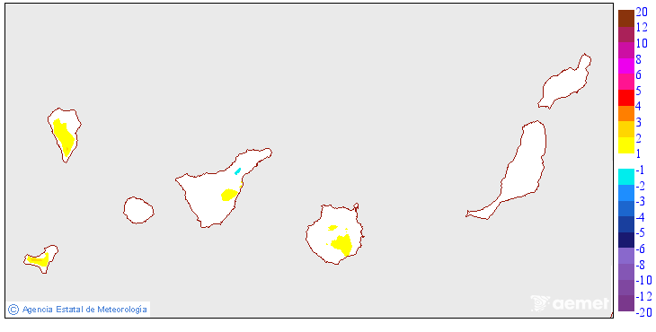 Variaci de les temperatures mximes respecte al dia anterior