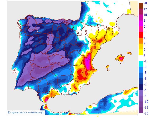 Variaci de les temperatures mximes respecte al dia anterior