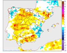 Variacin de las temperaturas mnimas respecto al da anterior