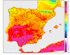 Maximum temperatures for tomorrow in the Peninsula and Balearic Islands