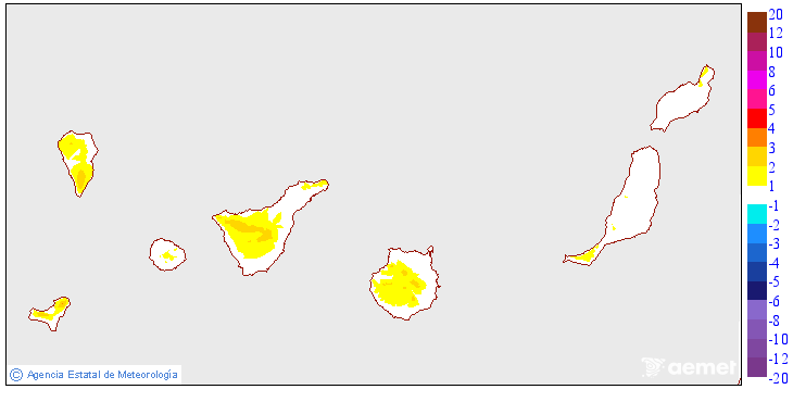 Variacin das temperaturas mnimas respecto ao da anterior