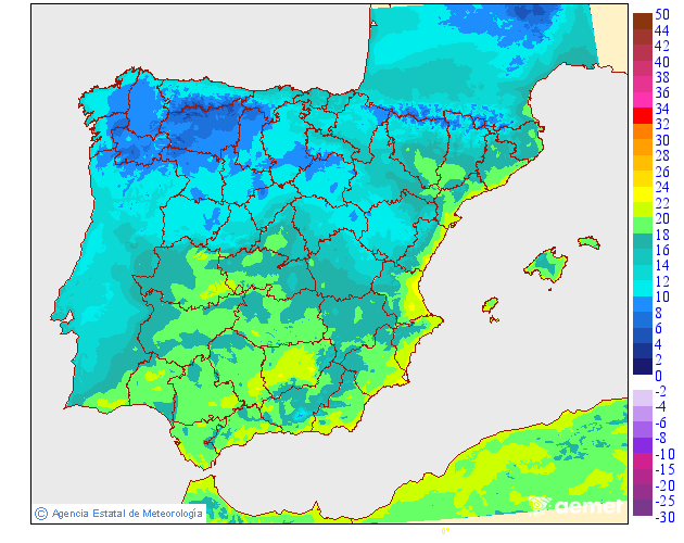 Minimum temperatures for the day after tomorrow in the Canary Islands