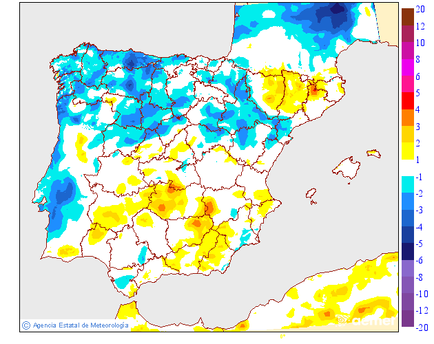 Variaci de les temperatures mnimes respecte al dia anterior