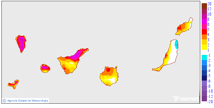 Variation des tempratures maximales par rapport au jour prcdent